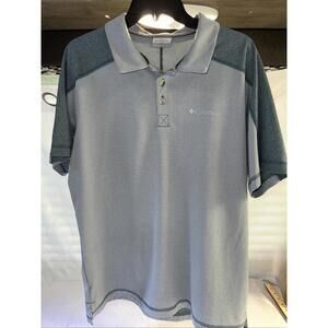 Columbia Polo Shirt Men’s Medium Omni-Shade Green Striped green Golf Neutral